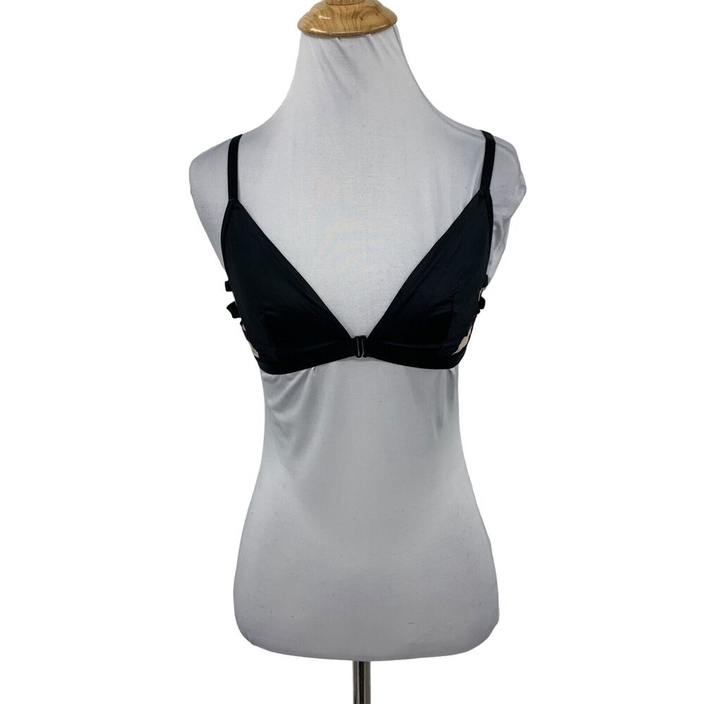 Victorias Secret Bralette Women S Small Black Stretch Mesh Panels Satin Triangle